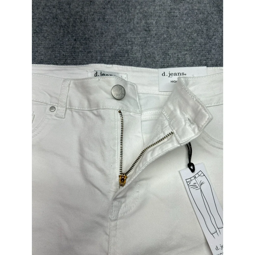 D Jeans Capri Pants Womens 14 White High Waist Modern Fit High Waist Solid New - Picture 5 of 13